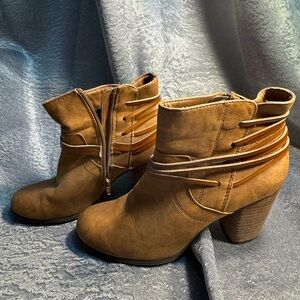 Madden Girl “Denise” Tan Ankle Booties